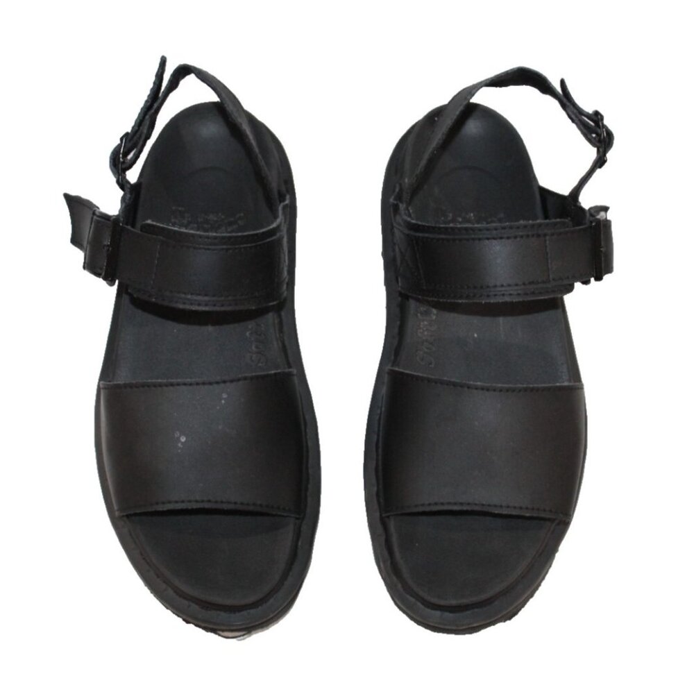 VOSS Black Dr. Martens Buckle closure Leather Soft Wair Sandals Size 39 US 8